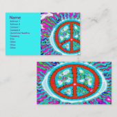 Abstract trippy Vredesbord Visitekaartje (Voorkant / Achterkant)