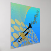 Abstract Trompet Muziek Folie Prints (Laagn)