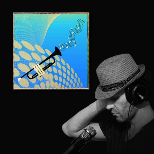 Abstract Trompet Muziek Folie Prints