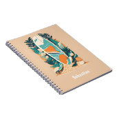 Abstract Tropical Beach Surfboard Teen Journal Notitieboek (Rechterzijde)