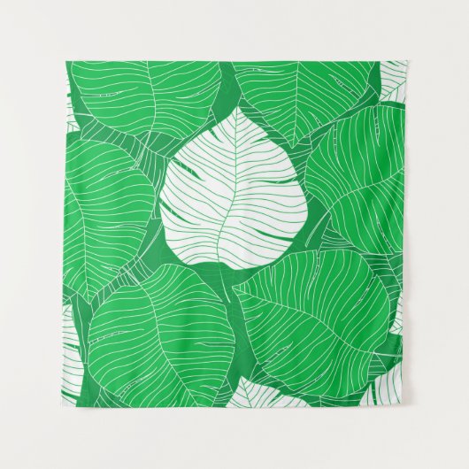 Abstract tropical leaf painting design wandkleed (Voorkant)
