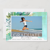 Abstract Tropisch Afstuderen Fotoaankondiging Kaart (Voorkant)