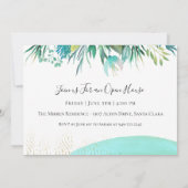 Abstract Tropisch Afstuderen Fotoaankondiging Kaart (Achterkant)