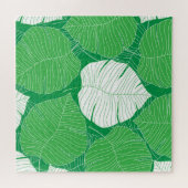 Abstract tropisch blad, kunstschilderkunst. legpuzzel (Horizontaal)
