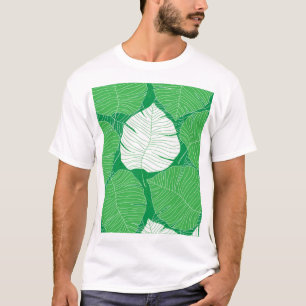 Abstract tropisch blad, kunstschilderkunst. t-shirt