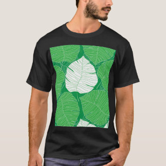 Abstract tropisch blad, kunstschilderkunst. t-shirt