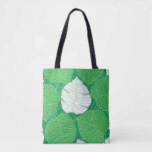 Abstract tropisch blad, kunstschilderkunst. tote bag