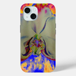 Abstract tropisch bloemschilderij kleurrijke orchi iPhone 15 case