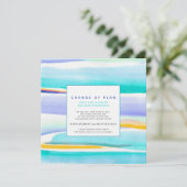 Abstract tropisch getij aqua bruiloft uitstel kaart (Staand voorkant)