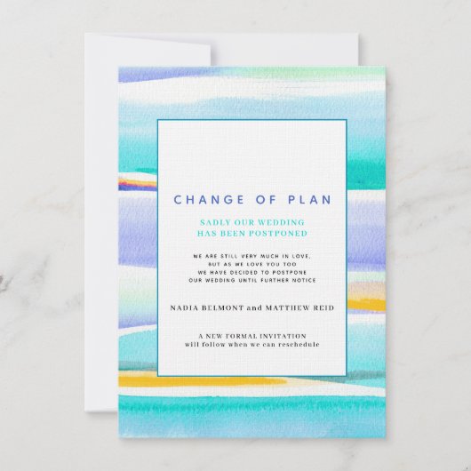 Abstract tropisch getij aqua bruiloft verandering  kaart (Voorkant)