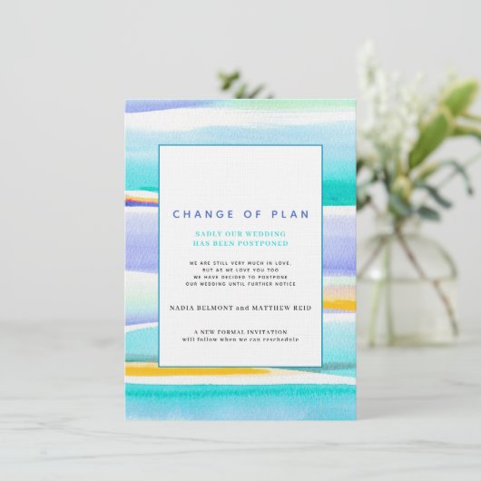 Abstract tropisch getij aqua bruiloft verandering  kaart (Staand voorkant)