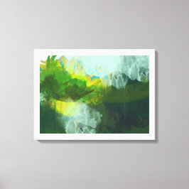 abstract tropisch landschapsschilderij canvas afdruk