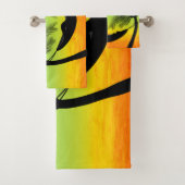 Abstract tropisch leven | Hammock Silhouette Bad Handdoek (Insitu)