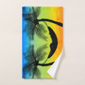 Abstract tropisch leven | Hammock Silhouette Bad Handdoek (Handdoek)
