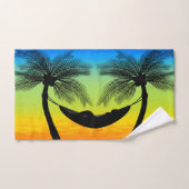 Abstract tropisch leven | Hammock Silhouette Bad Handdoek (Handdoek)