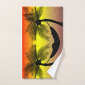 Abstract tropisch leven | Hammock Silhouette Bad Handdoek (Handdoek)