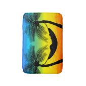 Abstract tropisch leven | Hammock Silhouette Badmat (Voorkant Verticaal)