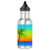 Abstract Tropisch Leven Palm Silhouet Hangmat Waterfles (Rechts)