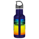 Abstract tropisch leven palm Silhouette Hammock Waterfles (Achterkant)