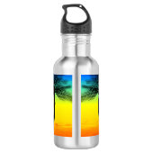 Abstract tropisch leven palm Silhouette Hammock Waterfles (Achterkant)