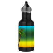 Abstract tropisch leven palm Silhouette Hammock Waterfles (Rechts)