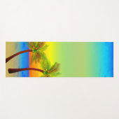 Abstract tropisch leven Palmbomen Zeegezicht Yogamat (Voorkant (horizontaal))