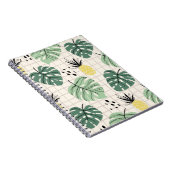Abstract tropisch naadloos patroon met palmblad notitieboek (Rechterzijde)