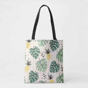 Abstract tropisch naadloos patroon met palmblad  tote bag