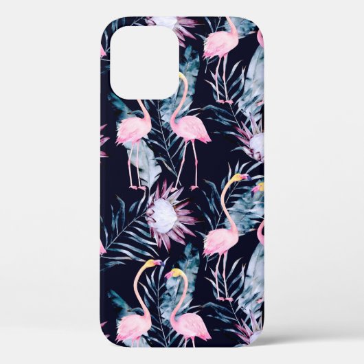 Abstract tropisch patroon met flamingo, protea, l Case-Mate iPhone case (Achterkant)