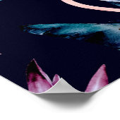Abstract tropisch patroon met flamingo, protea, l poster (Hoek)
