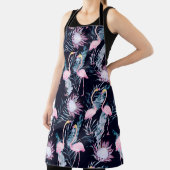 Abstract tropisch patroon met flamingo, protea, l schort (Insitu)