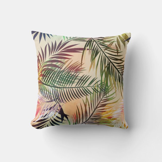Abstract tropisch plant.  illustratie kussen (Voorkant)