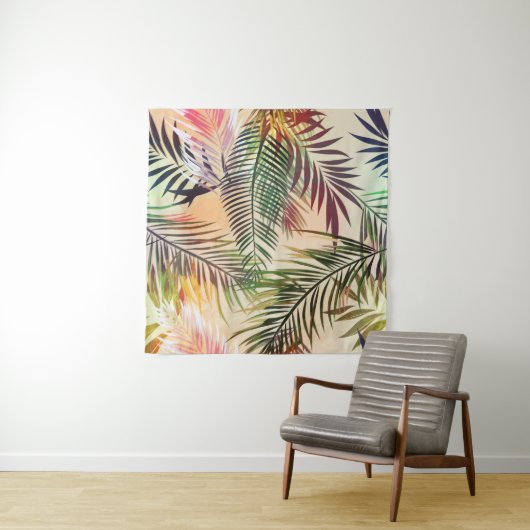 Abstract tropisch plant.  illustratie wandkleed (In Situ (horizontaal))