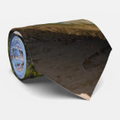 Abstract tropisch strand met een roeiboot stropdas (Opgerold)