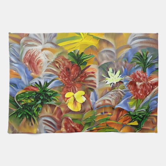 Abstract tropisch theedoek (Horizontaal)