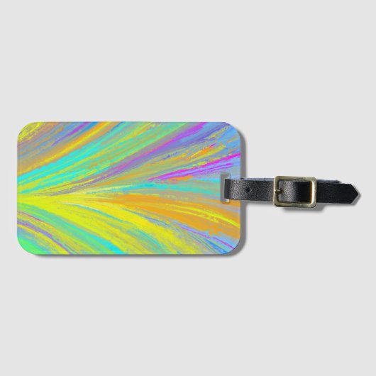 Abstract tropisch zomerfeest bagagelabel (Voorkant (horizontaal))