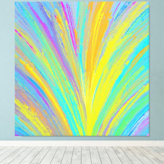 Abstract tropisch zomerfeest canvas afdruk (Insitu (Houten vloer))