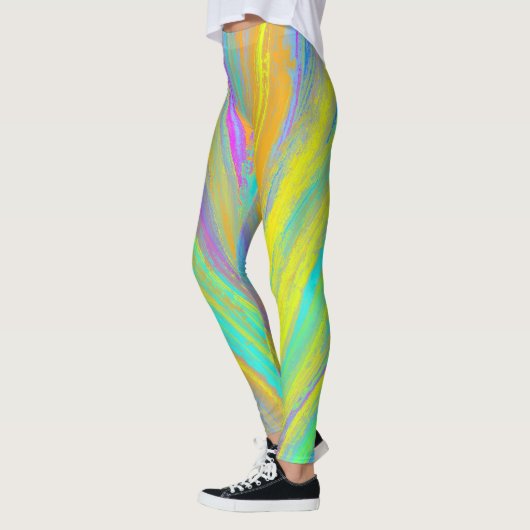 Abstract tropisch zomerfeest leggings (Links)