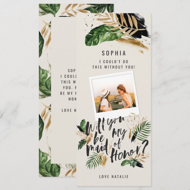 Abstract tropische bruidsmeisje foto (Voorkant / Achterkant)