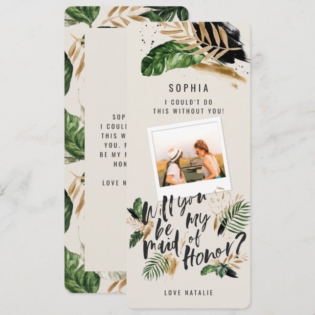 Abstract tropische bruidsmeisje foto (Voorkant / Achterkant)