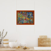 Abstract Trumpet-Poster door ValAries Poster (Keuken)