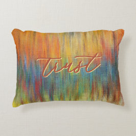Abstract "Trust" Multicolored Accent Pillow Kussen