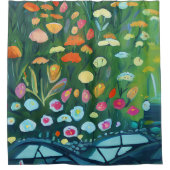 Abstract tuinschilderwerk douchegordijn (Voorkant)