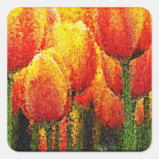 Abstract Tulpen Schilderen Kunst - Sticker (Voorkant)