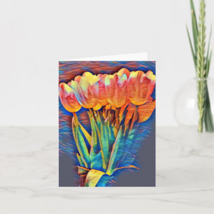 Abstract tulpenontwerp notitiekaartje
