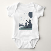 Abstract Tunnel Perspective with Two Figures Romper (Voorkant)