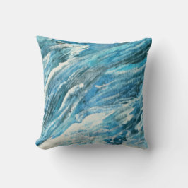 Abstract turbulent zee blauw kussen