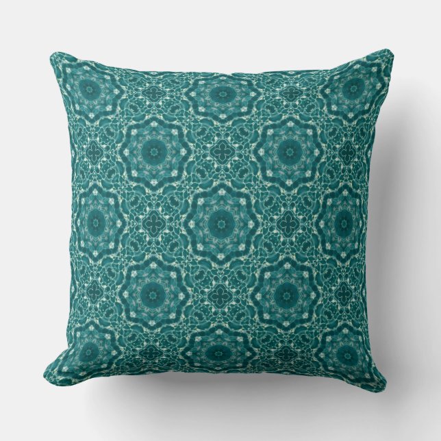 Abstract Turquoise Aqua Mosaic Geometric Backgroun Kussen (Voorkant)