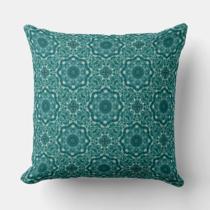 Abstract Turquoise Aqua Mozaïek Geometrische Achte Kussen