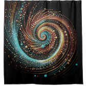 Abstract Turquoise blauw koperen douchegordijn (Voorkant)